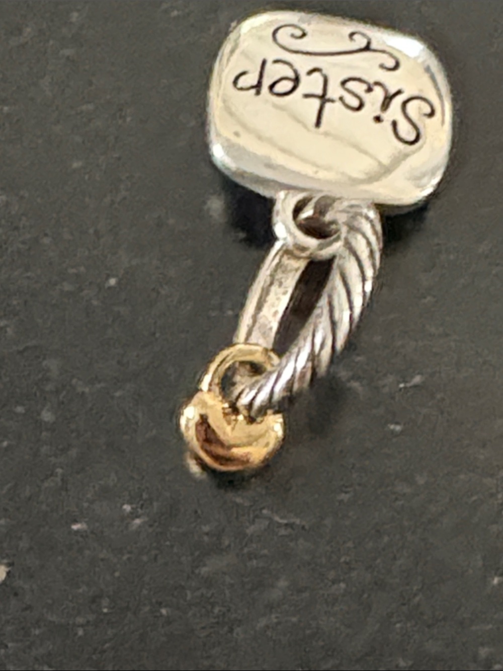 EUC Brighton Sister Silver Gold Heart Flower Charm - Picture 3 of 3